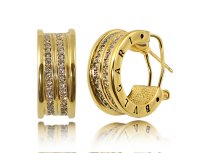 Серьги дорожка камней Gold