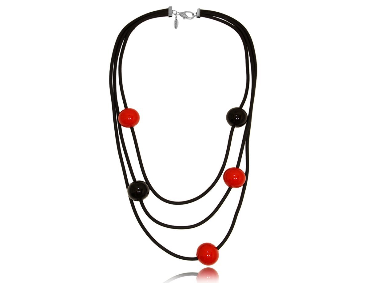 Колье Black and red мурано  -  купить в интернет-магазине Белый Барс - фото