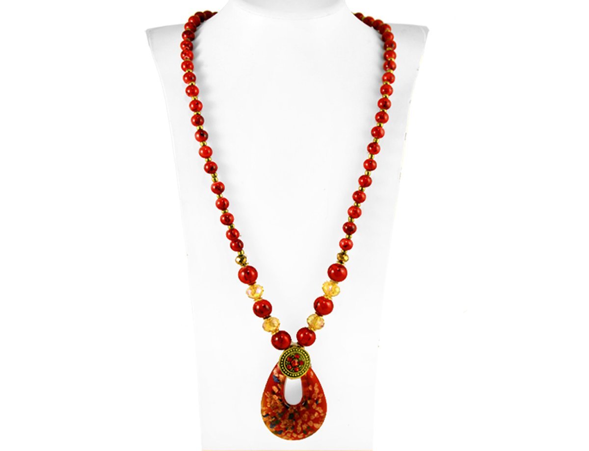 Колье с подвеской Murano Red -  купить в интернет-магазине Белый Барс - фото