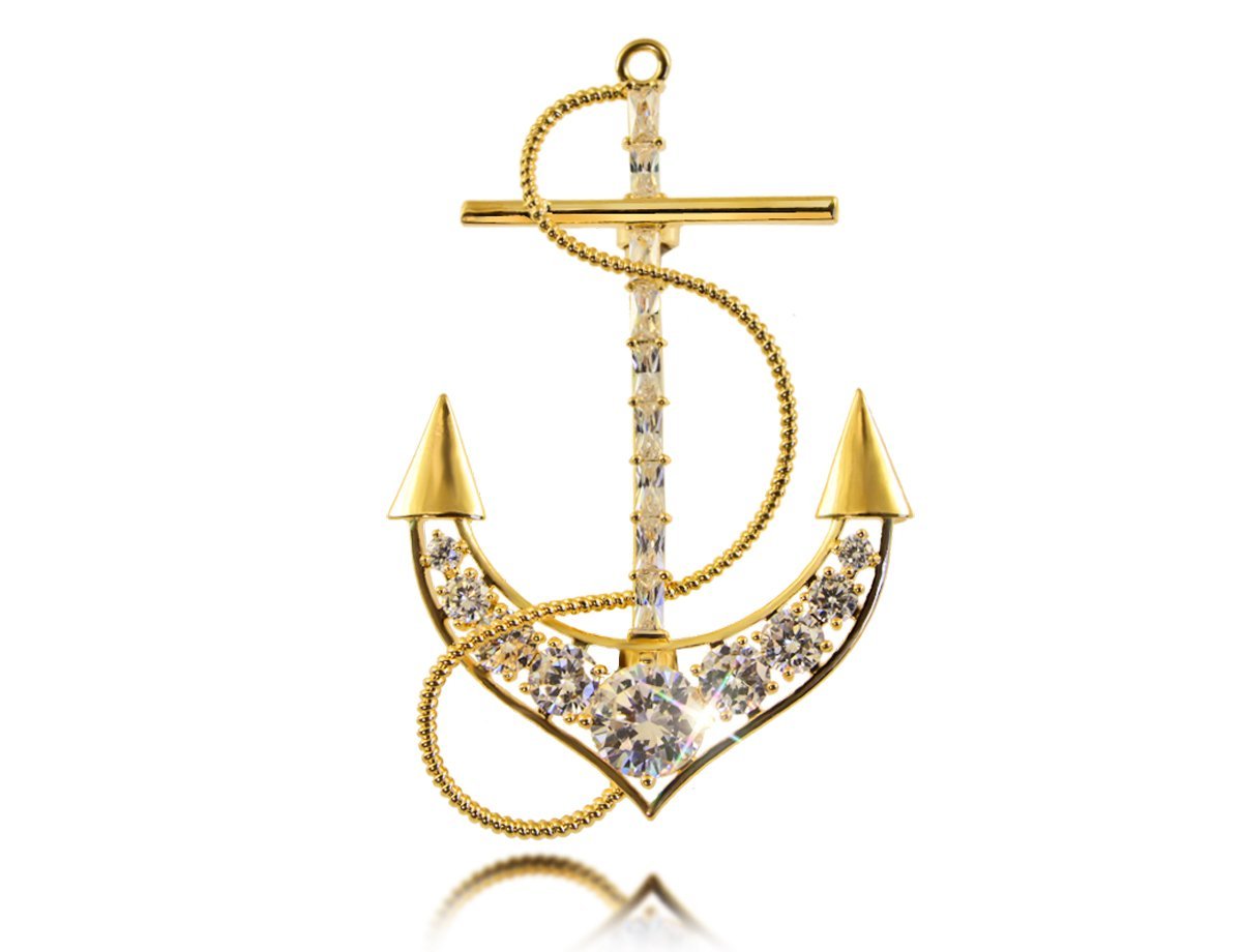 Якорь брошь  -  купить в интернет-магазине Белый Барс - фото