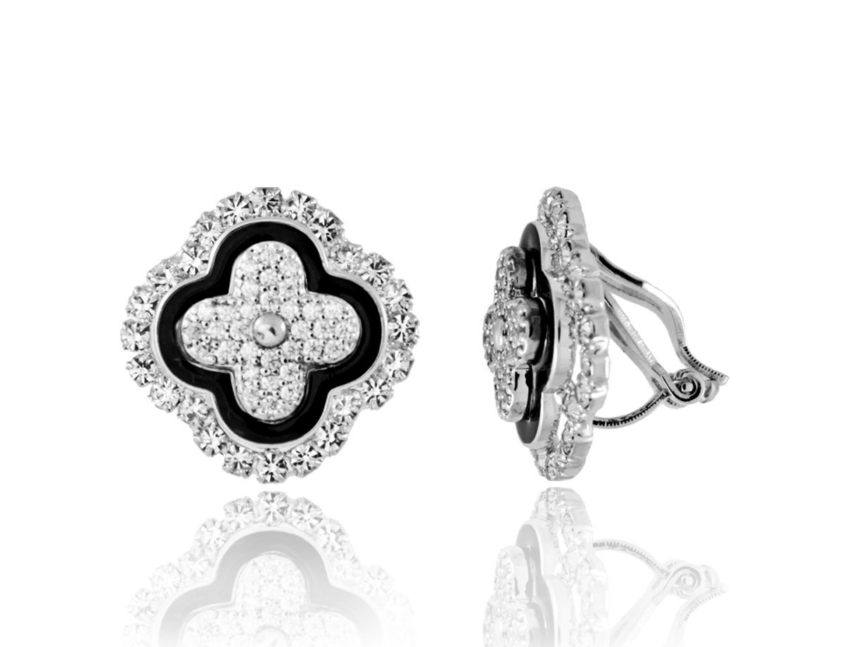  Серьги с кристаллами Luxury flower -  купить в интернет-магазине Белый Барс - фото