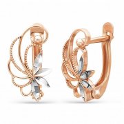 Серьги без вставок  с алмазной гранью New