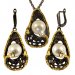 Комплект с жемчугом Black style Gold