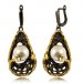 Серьги с жемчугом Black style Gold