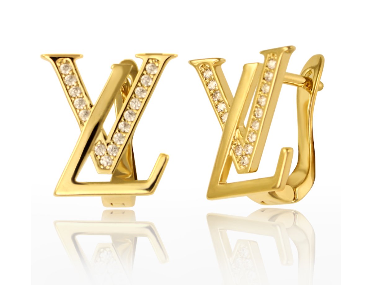  Серьги LV  -  купить в интернет-магазине Белый Барс - фото