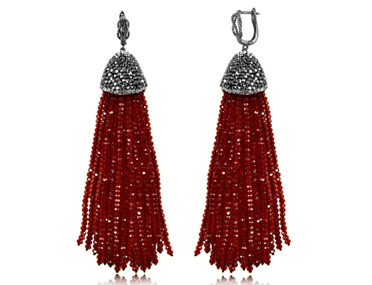 Серьги Кисти Lady in red -  купить в интернет-магазине Белый Барс - фото