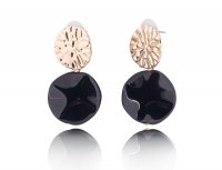 Серьги с черным агатом New
