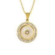 Кулон с плавающими кристаллами Gold glitter