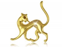 Брошь кошечка позолота