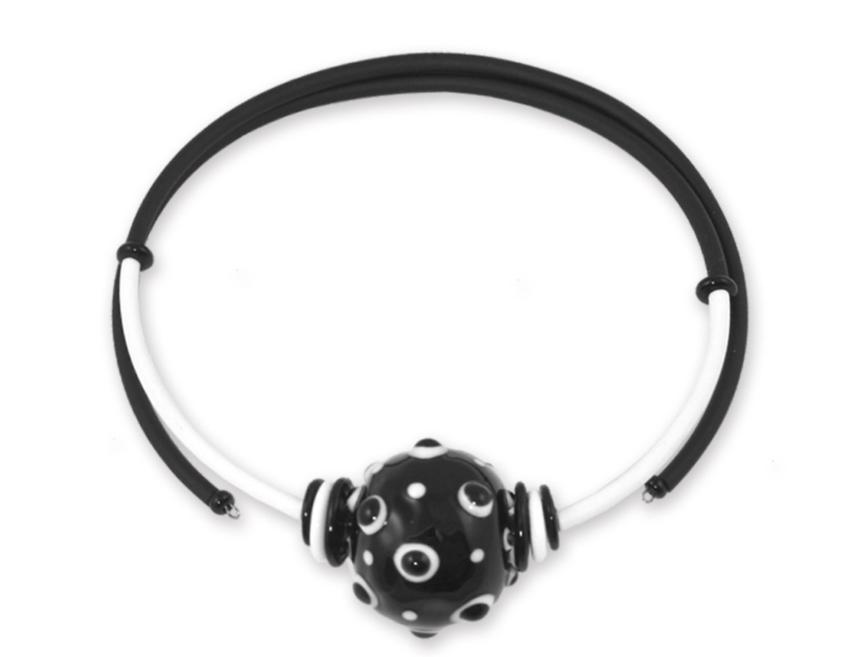 Колье из муранского стекла Black-white -  купить в интернет-магазине Белый Барс - фото