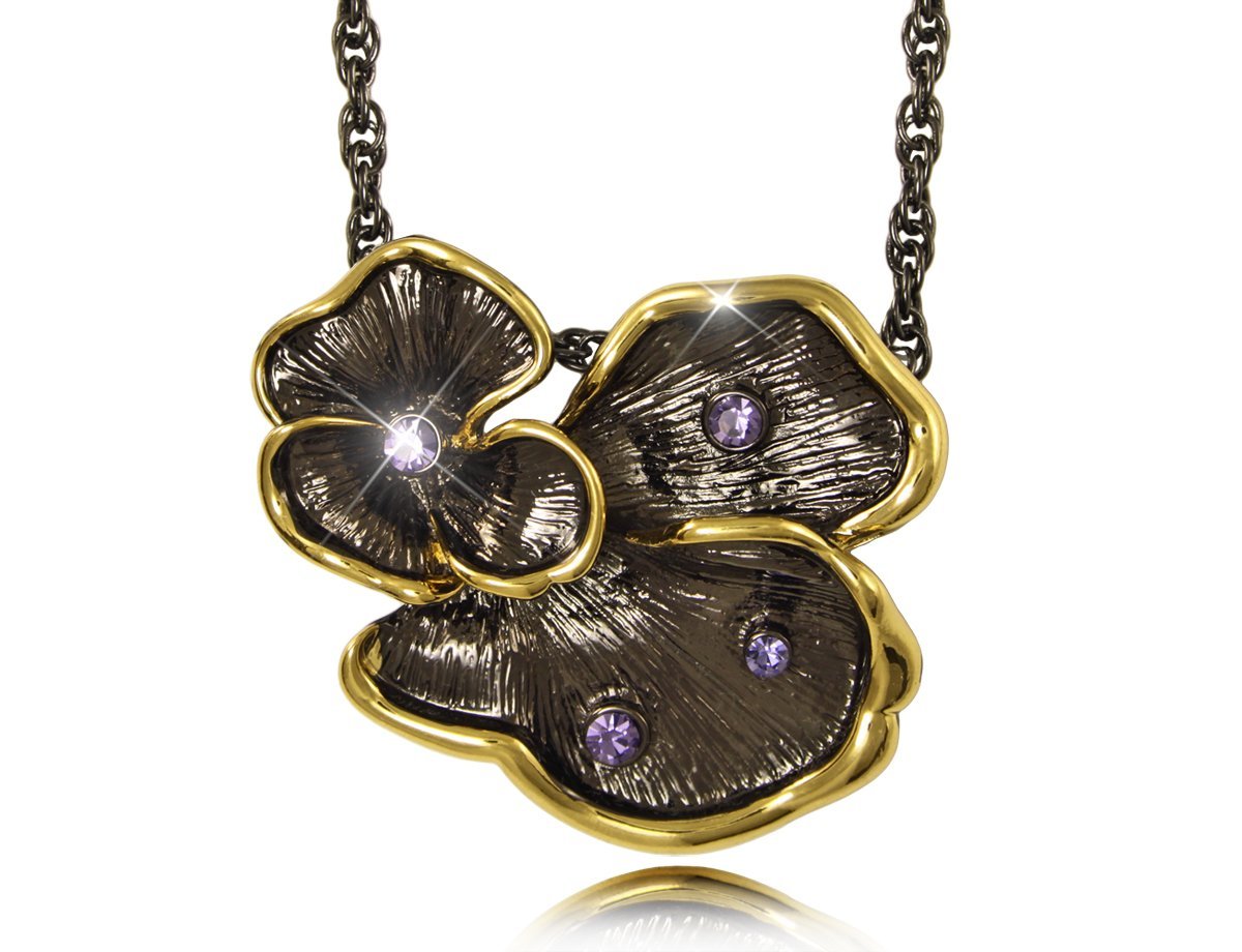 Кулон Three black flower -  купить в интернет-магазине Белый Барс - фото