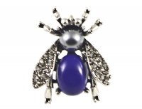 Брошь муха серебро