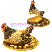 Шкатулка со стразами Курица