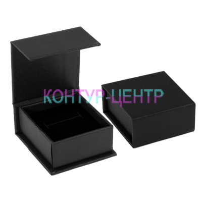 KMS-1-1 Картонная коробочка на магните черная под кольцо