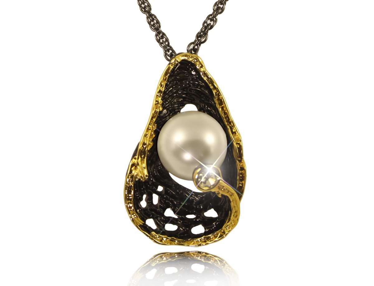 Кулон с жемчугом Black style Gold -  купить в интернет-магазине Белый Барс - фото