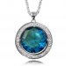 Кулон круглый с камнем Blue