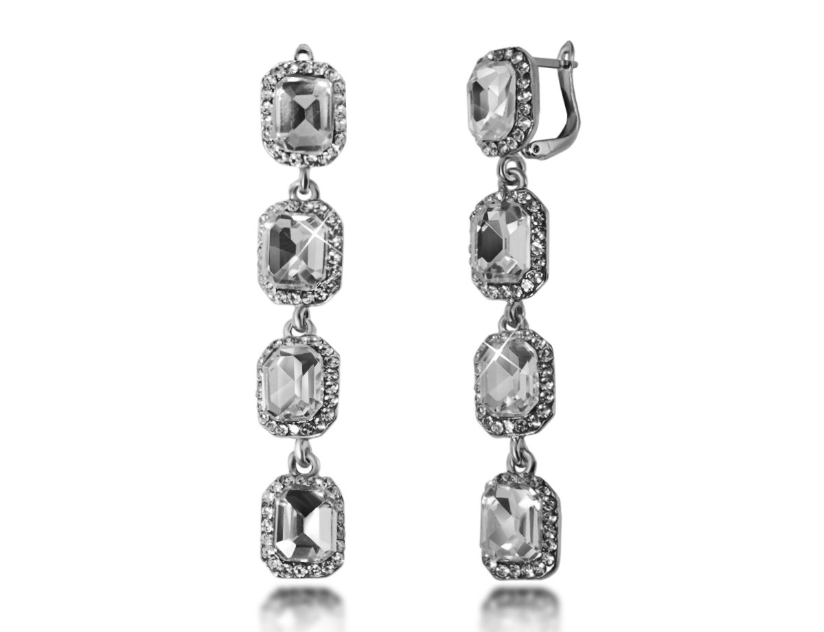 Серьги с кристаллами Beautiful crystal -  купить в интернет-магазине Белый Барс - фото