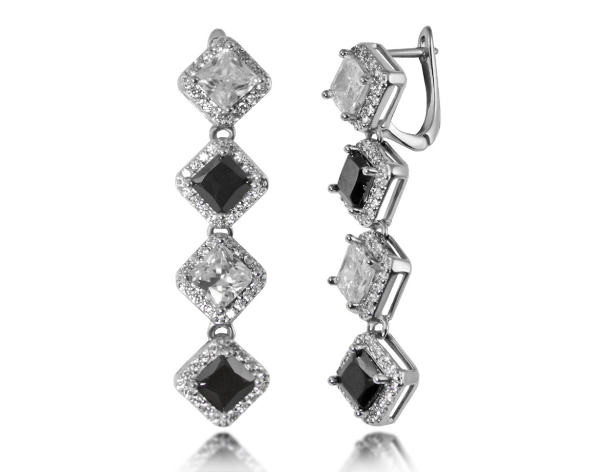 Серьги с кристаллами Chic crystal  -  купить в интернет-магазине Белый Барс - фото