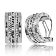  Серьги дорожка Triple track silver 