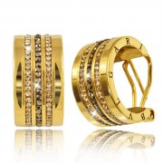  Серьги с кристаллами Triple track gold 
