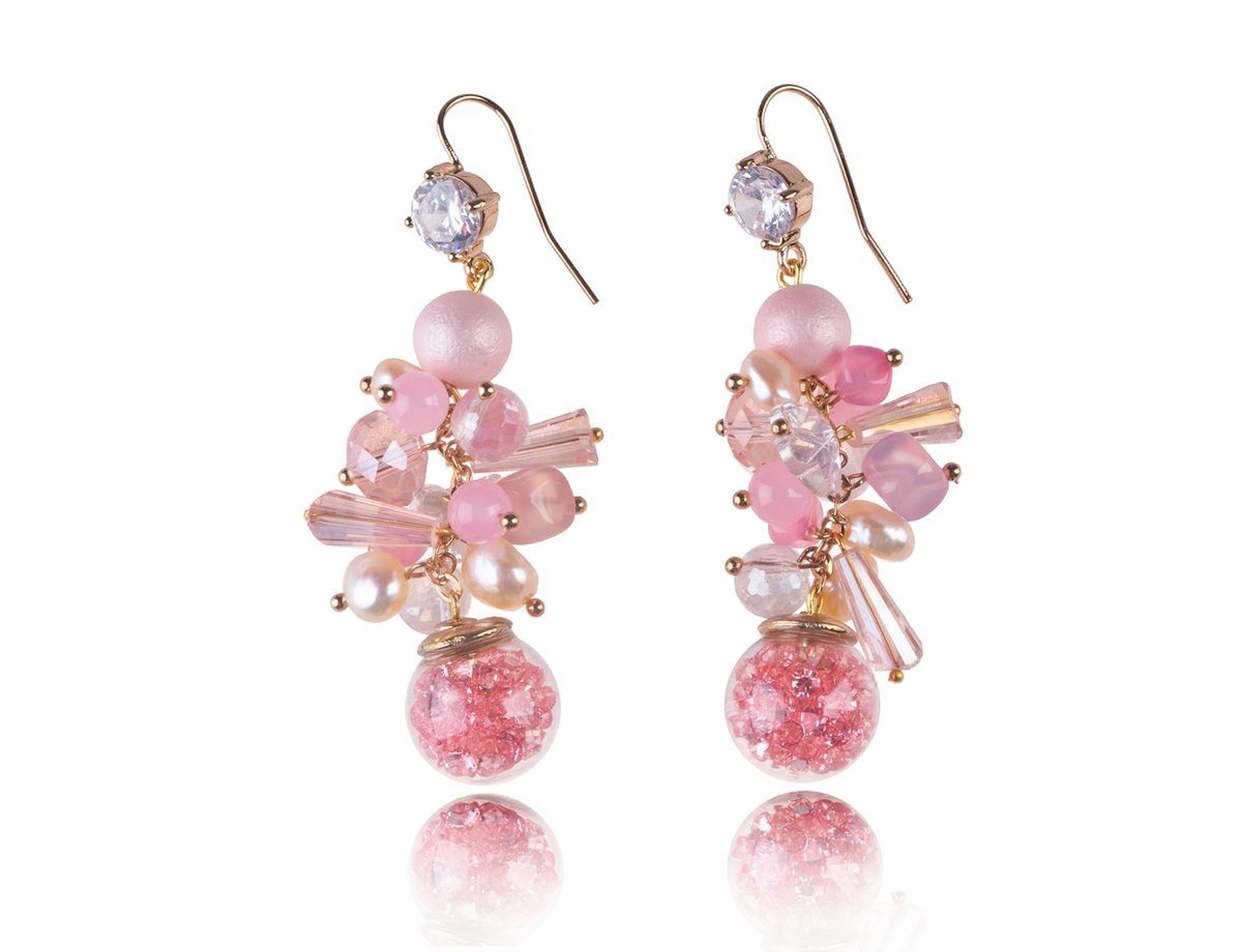 Серьги длинные розовые Pink -  купить в интернет-магазине Белый Барс - фото