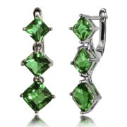 Серьги с кристаллами Green crystal    