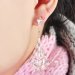 Серьги висячие с цирконом