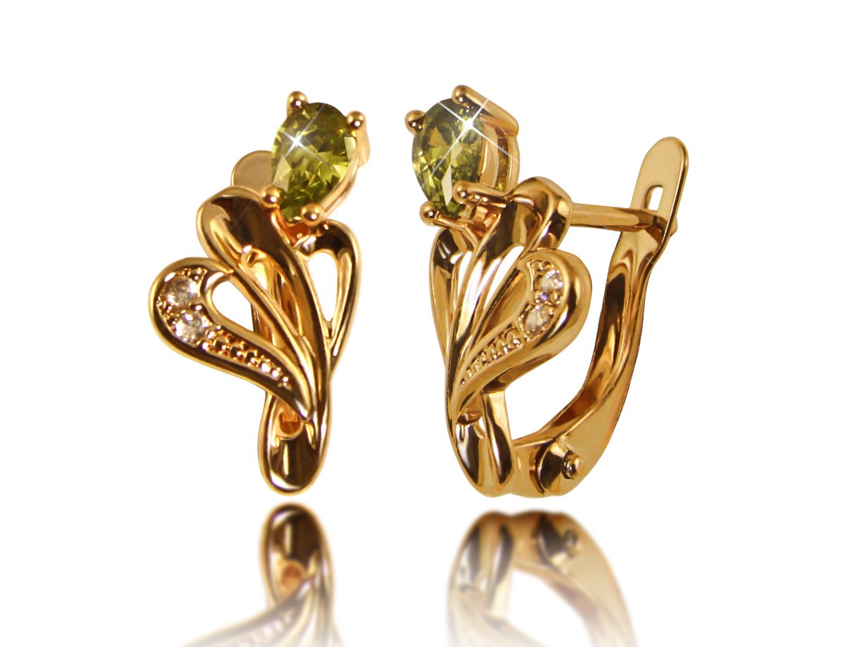 Серьги Сlassic green -  купить в интернет-магазине Белый Барс - фото