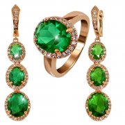 Комплект с зеленым камнем Green