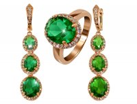 Комплект с зеленым камнем Green