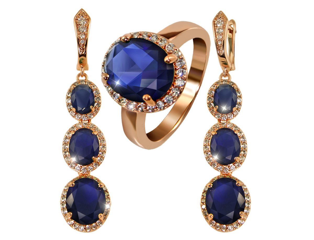 Комплект синие камни Blue -  купить в интернет-магазине Белый Барс - фото