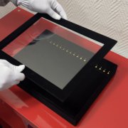 Планшет для цепочек со съемной крышкой из стекла - черная замша