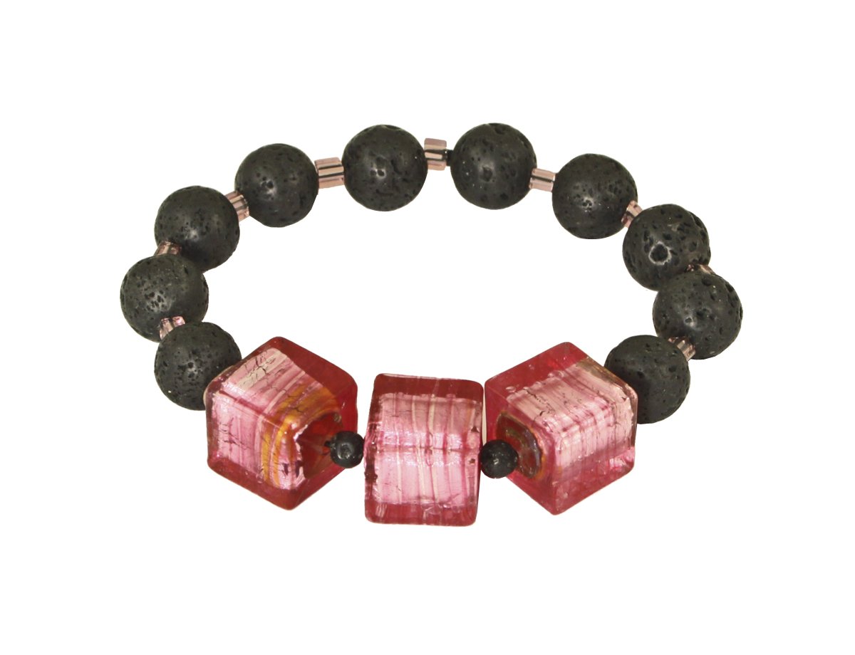 Браслет Мурано Pink black -  купить в интернет-магазине Белый Барс - фото