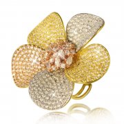 Кольцо с цирконами Flowers