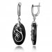 Серьги висячие черные Black