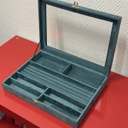 Планшет со стеклянной крышкой - изумрудная замша