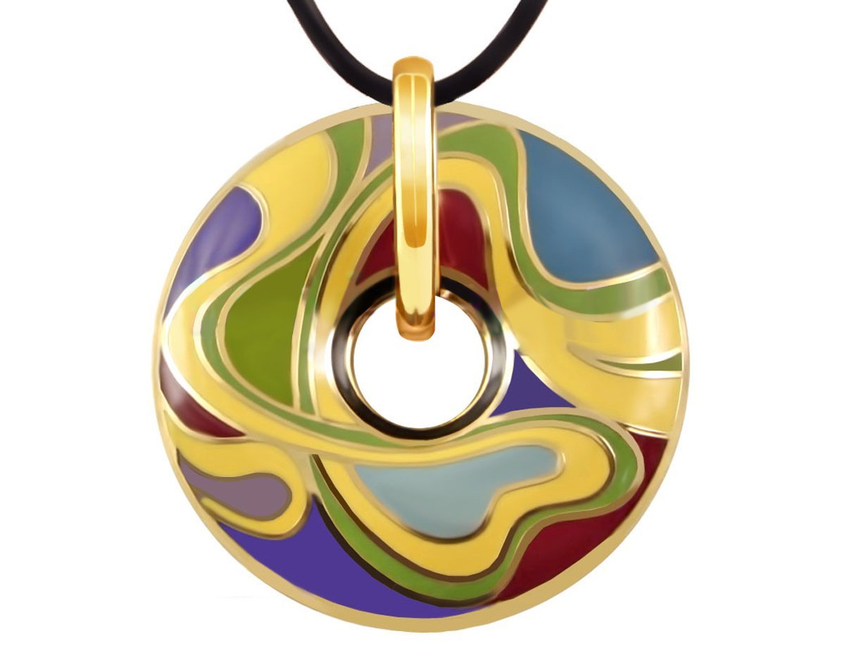 Кулон круглой формы Enamel -  купить в интернет-магазине Белый Барс - фото