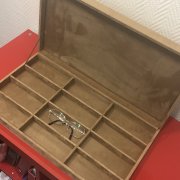 Шкатулка для хранения очков с глухой крышкой - светло-коричневая элитная замша
