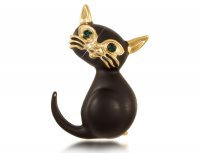 Брошка Черная кошка