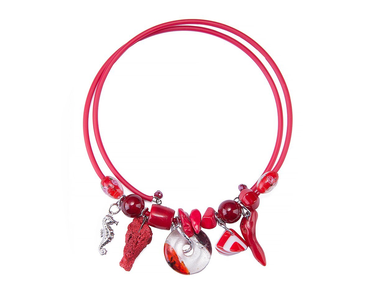 Колье коралловое Zatea Red -  купить в интернет-магазине Белый Барс - фото
