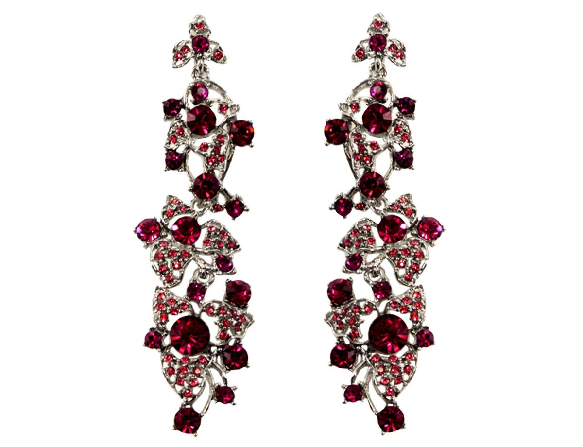 Серьги висячие с камнями Red -  купить в интернет-магазине Белый Барс - фото