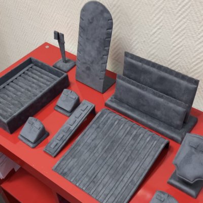 Оборудование для ювелирных украшений из темно-серой элитной замши